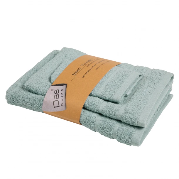 Σετ Πετσέτες 3τμχ Βαμβακερές Best 0703 Mint Das Home