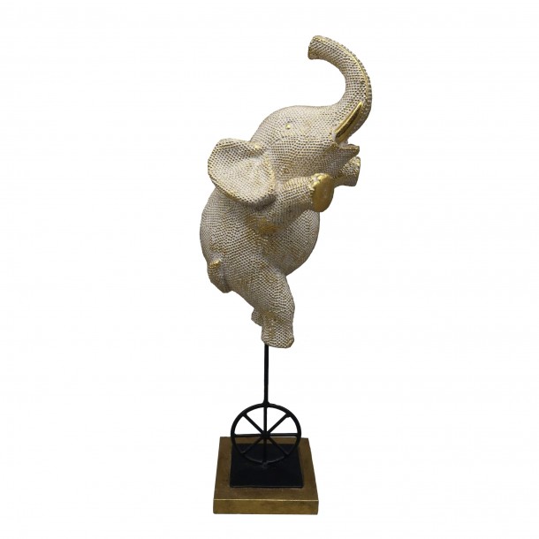 Διακοσμητικός Επιτραπέζιος Ελέφαντας Polyresin Χρυσό ESPIEL 15,3x15,1x42,4εκ. FIG220