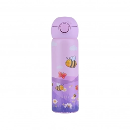 Θερμός Παιδικό Ανοξείδωτο Με Καλαμάκι Garden Friends 500ml-7,9x6,6x20,3εκ. Save The Aegean Estia 01-43681
