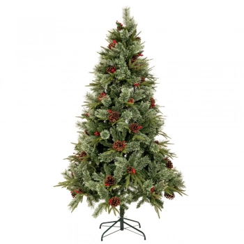 Χριστουγεννιάτικο Δέντρο Πράσινο Με Κουκουνάρια & Κόκκινα Berries 210εκ.-2157 Tips California Spruce iliadis 90533
