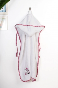 Κάπα Με Κέντημα Bebe 75x85εκ. Deer 197 White-Pink Dimcol