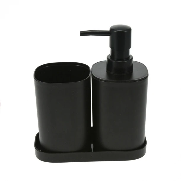 Σετ Μπάνιου 3τμχ Πλαστικό Black MRShome 0057001