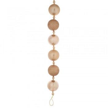 Χριστουγεννιάτικη Γιρλάντα Με Μπάλες Πλαστικές Σαμπανί 210εκ.-19τμχ iliadis 90996