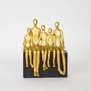 Διακοσμητικό Επιτραπέζιο Άνθρωποι Καθιστοί Polyresin Χρυσό-Μαύρο 16,5x8,5x21,5εκ. ESTHETI 752-27092