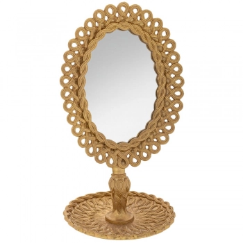 Καθρέπτης Επιτραπέζιος Polyresin Vintage Χρυσός 16x14,5x27εκ. iliadis 89725