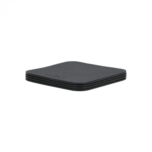 Σουβέρ Σετ 4τμχ PVC Μαύρο Allure 10x10x0,95εκ. Estia 07-32395