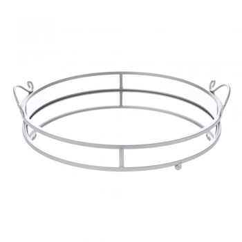 Διακοσμητικός Δίσκος Μεταλλικός Ασημί Φ40x5εκ. iliadis 78084