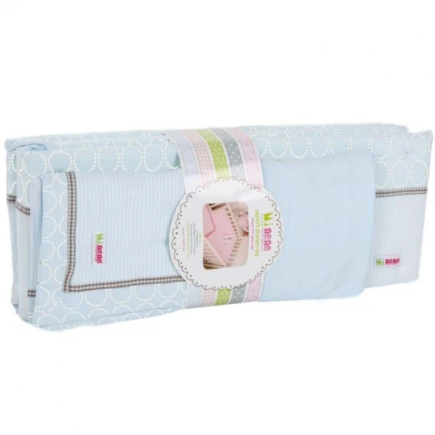 Σετ Κούνιας Με Πάπλωμα Βαμβακερό Μπλε Minene MN4242