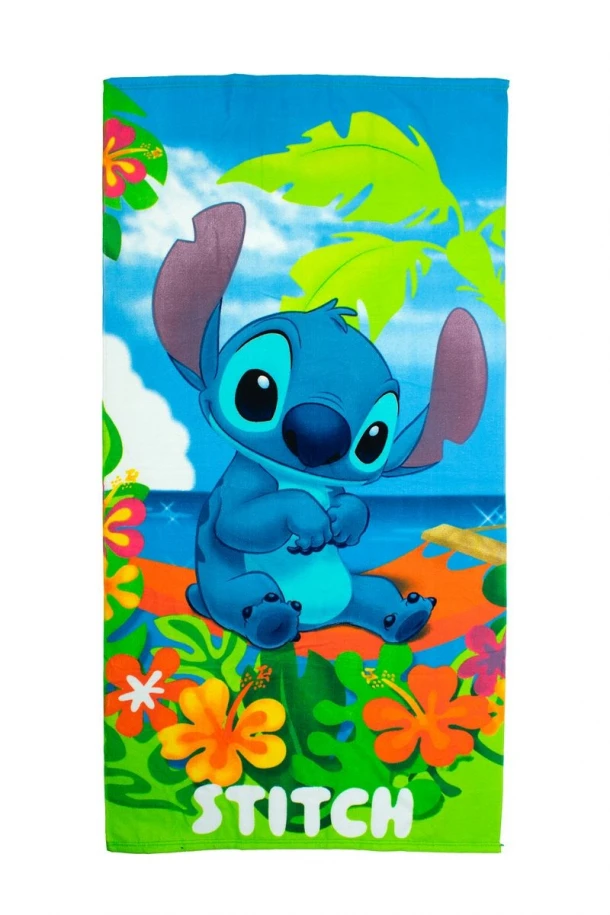 Πετσέτα Θαλάσσης Παιδική Quick Dry Microfiber 70x140εκ. Disney Home Lilo & Stitch 086 Blue-Green Dimcol