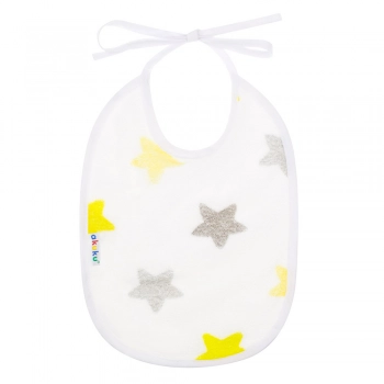 Σαλιάρα Αδιάβροχη Βαμβακερή με Δέσιμο για Βρέφη Αστεράκια akuku A1665