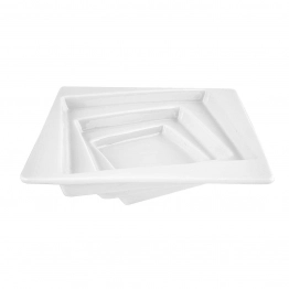 Πιάτο Φρούτου Τετράγωνο Πορσελάνης Λευκό Art Et Lumiere 20x20x4εκ. 05948