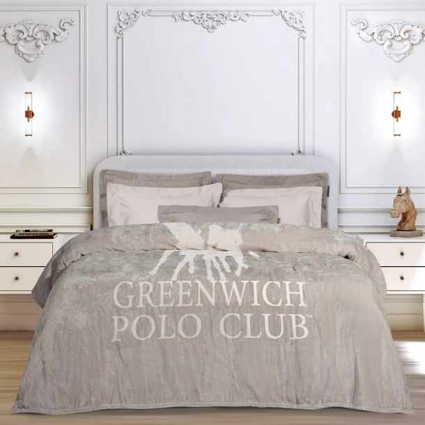 Κουβέρτα Fleece Μονή 160x240εκ. Essential 3490 Taupe Greenwich Polo Club