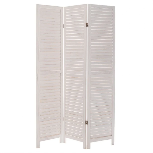 Παραβάν Ξύλινο 3 Φυλλο Λευκό Με Γρίλιες 120x170εκ. iliadis 90105