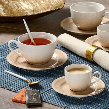 Φλυτζάνι Καφέ 110ml In-glaze Stoneware Mars Beige-Brown CRYSPO TRIO 25.097.17