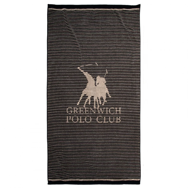 Πετσέτα Θαλάσσης Βαμβακερή 90x180εκ. Essential 5235 Black Greenwich Polo Club