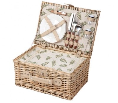 Καλάθι Πικ Νικ 2 Ατόμων Ψάθινο Natural 38x26x18εκ. Lorenzo Homla 230284
