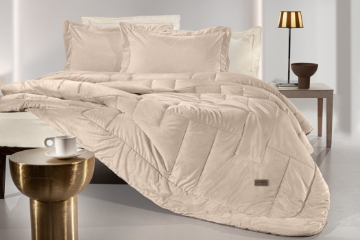 Πάπλωμα Βελουτέ Υπέρδιπλο 220x240εκ. Scarlett Beige Guy Laroche