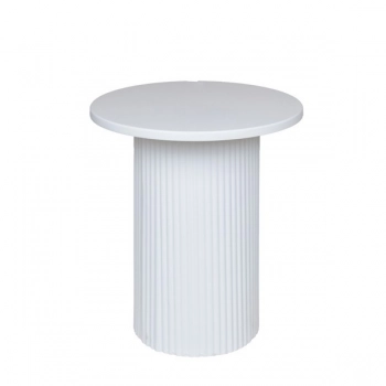 Βοηθητικό Τραπεζάκι Μεταλλικό-Ξύλινο Λευκό 38x38x41εκ. ESTHETI 810-00034