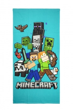 Πετσέτα Θαλάσσης Παιδική Quick Dry Microfiber 70x140εκ. Mojang Minecraft 49 Blue Dimcol