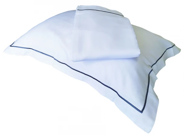 Παπλωματοθήκη 270x250εκ. 100% Βαμβακερή 310TC Λευκή Με Ρίγα Γκρι Cotton Satin Plain Line