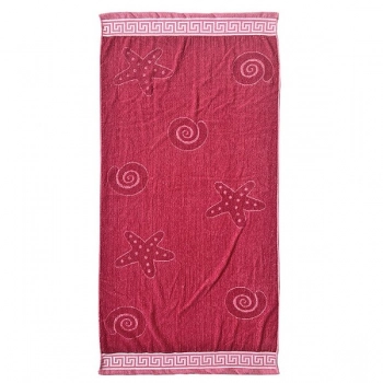 Πετσέτα Θαλάσσης Ζακάρ 75x150εκ. Μονόχρωμη Ροζ Summer tiempo 42-825