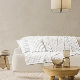 Κουβέρτα Fleece Καναπέ 130x170εκ. Blankets 1386 White Das Home