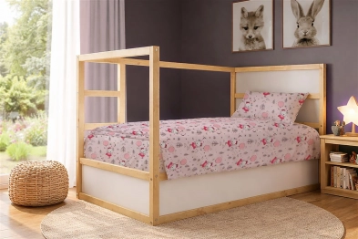 Σετ Σεντόνια 3τμχ Βαμβακερά Μονά 160x240εκ. Ballerina Bear 598 Pink Dimcol