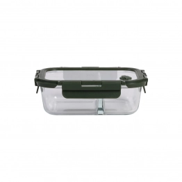 Φαγητοδοχείο Γυάλινο 2 Θέσεων 1030ml-19,8x14,8x5,9εκ. Olive Click & Seal Estia 01-39622