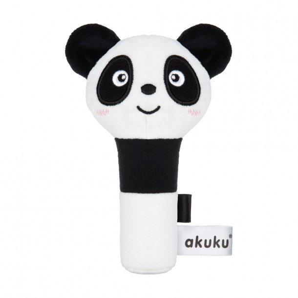 Βελούδινη Κουδουνίστρα Squeaker Panda akuku A0706