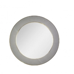 Καθρέπτης Τοίχου Στρογγυλός Βελούδινος Γκρι-Χρυσός 60εκ. ESPIEL ECO608