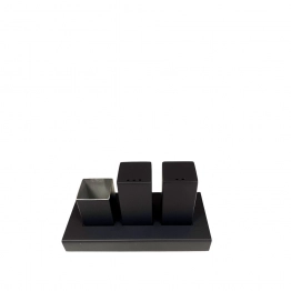 Σετ Αλατοπίπερο Με Θέση Για Οδοντογλυφίδες Ανοξείδωτο Μαύρο ESPIEL 14x6,5x8εκ. DWJA1002