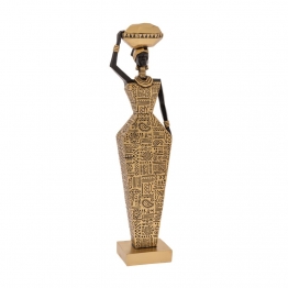 Διακοσμητική Επιτραπέζια Γυναικεία Φιγούρα Polyresin Μαύρη-Χρυσή iliadis 8x6x32εκ. 85755