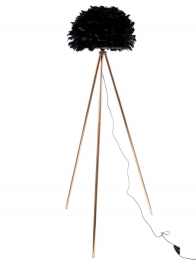 Φωτιστικό Επιδαπέδιο Μεταλλικό Χρυσό-Μαύρα Πούπουλα 157εκ. Zen Collection 25.51.52331