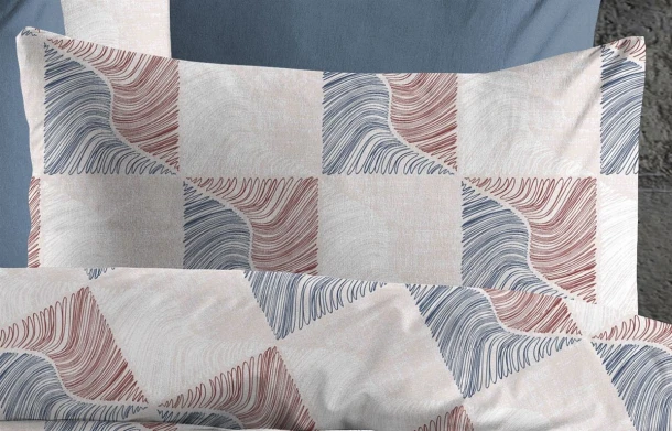 Μαξιλαροθήκη Φάκελος Polycotton 50x70εκ. Κλεοπάτρα 610 Red-Blue DimCol