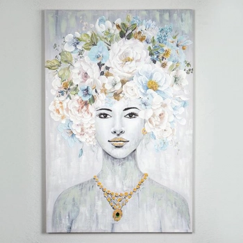 Πίνακας Καμβάς Γυναίκα Με Λουλούδια 80x3,5x120εκ. ESTHETI 755-12014