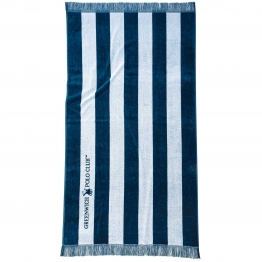 Πετσέτα Θαλάσσης Βαμβακερή 90x170εκ. Essential 3725 Λευκή-Μπλε Greenwich Polo Club