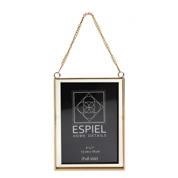 Κορνίζα Κρεμαστή Μεταλλική Χρυσή ESPIEL 20x25εκ. FAM716