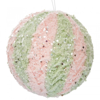 Χριστουγεννιάτικη Μπάλα Polyfoam Ροζ-Βεραμάν 12εκ. iliadis 90434