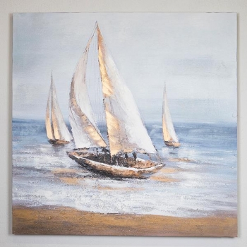 Πίνακας Καμβάς Καράβια 100x3x100εκ. ESTHETI 755-12059