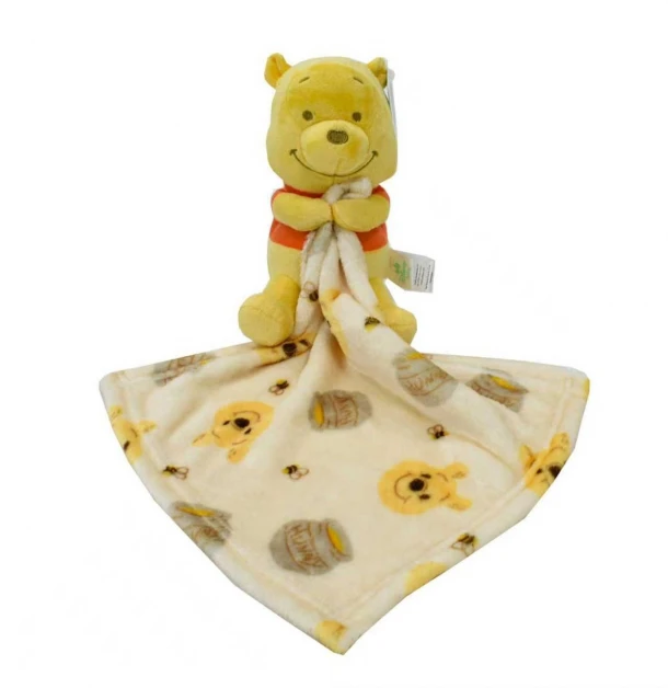 Πανάκι Παρηγορίας Fleece 30x30εκ. Με Λούτρινο 25εκ. Winnie 38 Yellow Disney Home