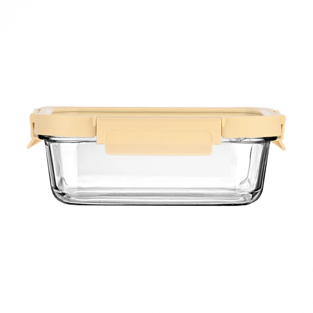 Φαγητοδοχείο Γυάλινο Με Καπάκι Πλαστικό 1050ml /21,6x16,5x7,4εκ. Click & Seal Ιβουάρ Estia 01-26462