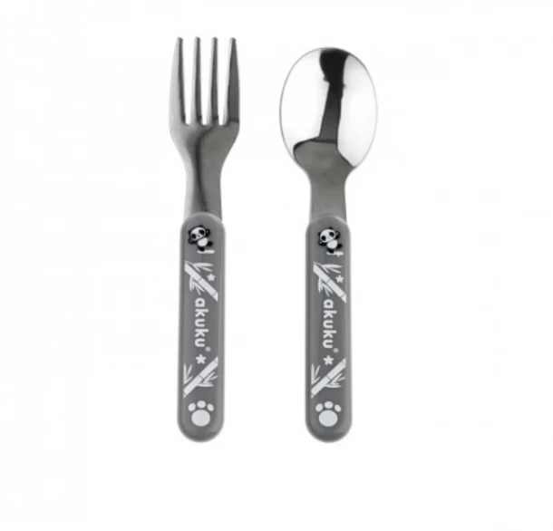 Σετ Κουτάλι & Πιρούνι Ανοξείδωτο Γκρι akuku A0100