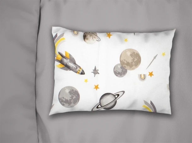 Μαξιλαροθήκη Bebe Φάκελος Βαμβακερή 35x45εκ. Space Mission 183 White-Grey DimCol