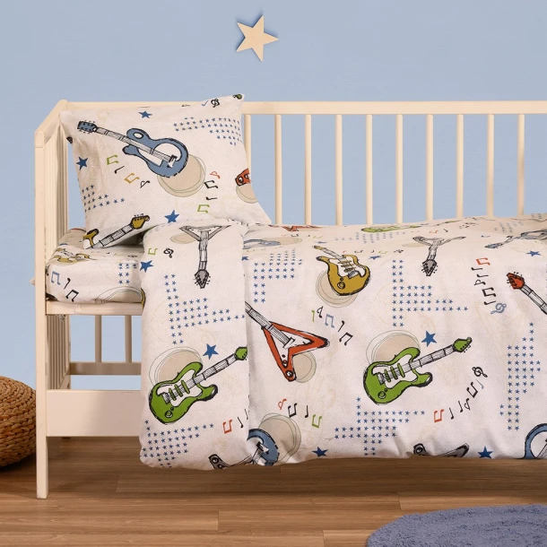 Παπλωματοθήκη Φανελένια Κούνιας 110x160εκ. Music Ice Winter Line Melinen 20004095