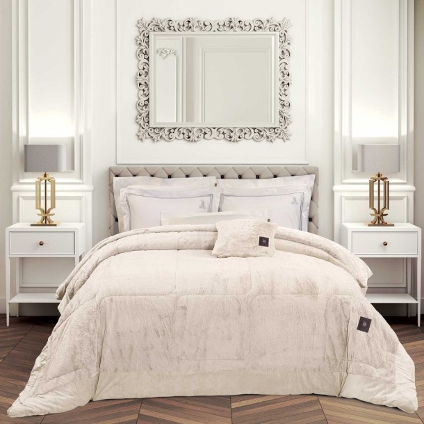 Κουβερτοπάπλωμα Faux Fur King 240x250εκ. Premium 3962 Ivory Greenwich Polo Club