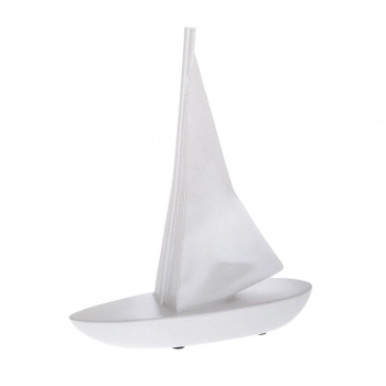 Διακοσμητικό Polyresin Καραβάκι Λευκό 14x5x17εκ. iliadis 91753