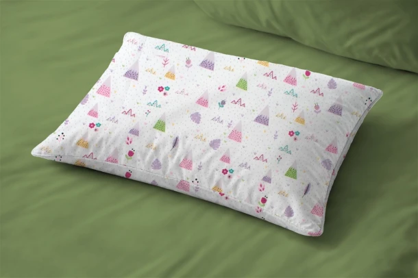 Μαξιλαροθήκη Bebe Βαμβακερή 35x45εκ. Whimsical Mountainside 587 White-Pastel Lilac DimCol