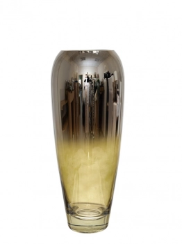 Βάζο Χειροποίητο Φυσητό Γυαλί Ασημί-Λαδί 14x33εκ. Zen Collection 25.43.52147