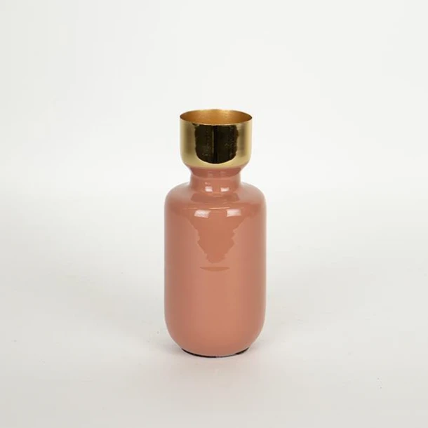 Βάζο Μεταλλικό Ροδακινί-Χρυσό 8,5x20εκ. ESTHETI 752-22025