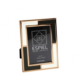 Κορνίζα Μεταλλική Λευκή-Γκρι ESPIEL 15x20εκ. FAM707